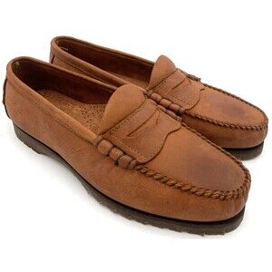 G.H. Bass Weejuns Larson Mens Nubuck Leather Penny Loafers Brown Shoes Size 10M